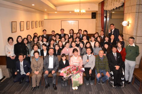 光邦　祝賀会　懇親会　書道展　粟津紅花